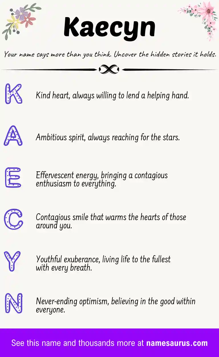 Acrostic poem about Kaecyn.