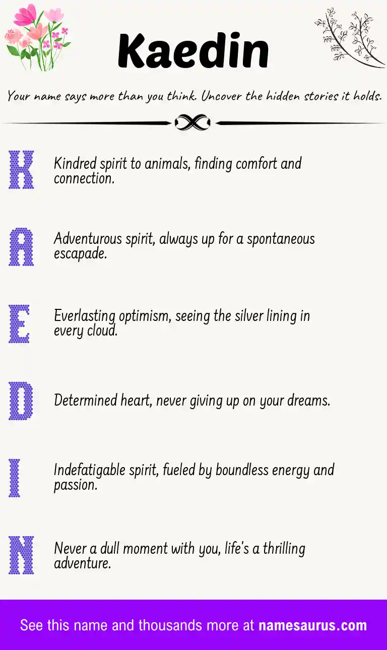 Acrostic poem about Kaedin.