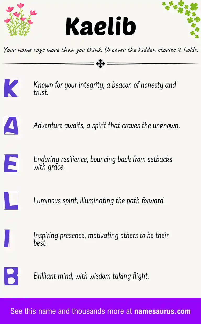 Acrostic poem about Kaelib.