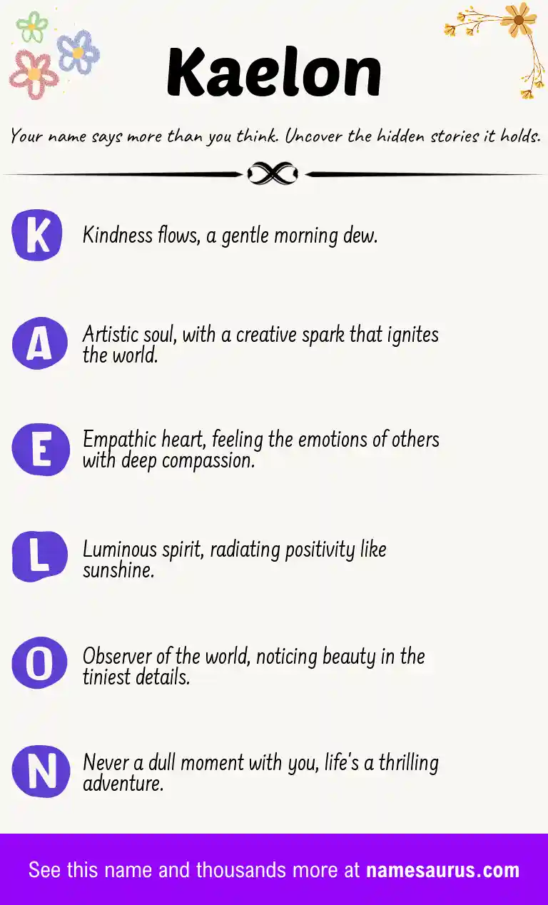 Acrostic poem about Kaelon.