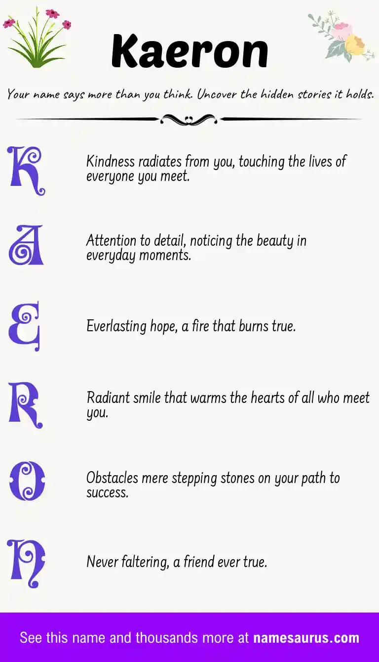 Acrostic poem about Kaeron.