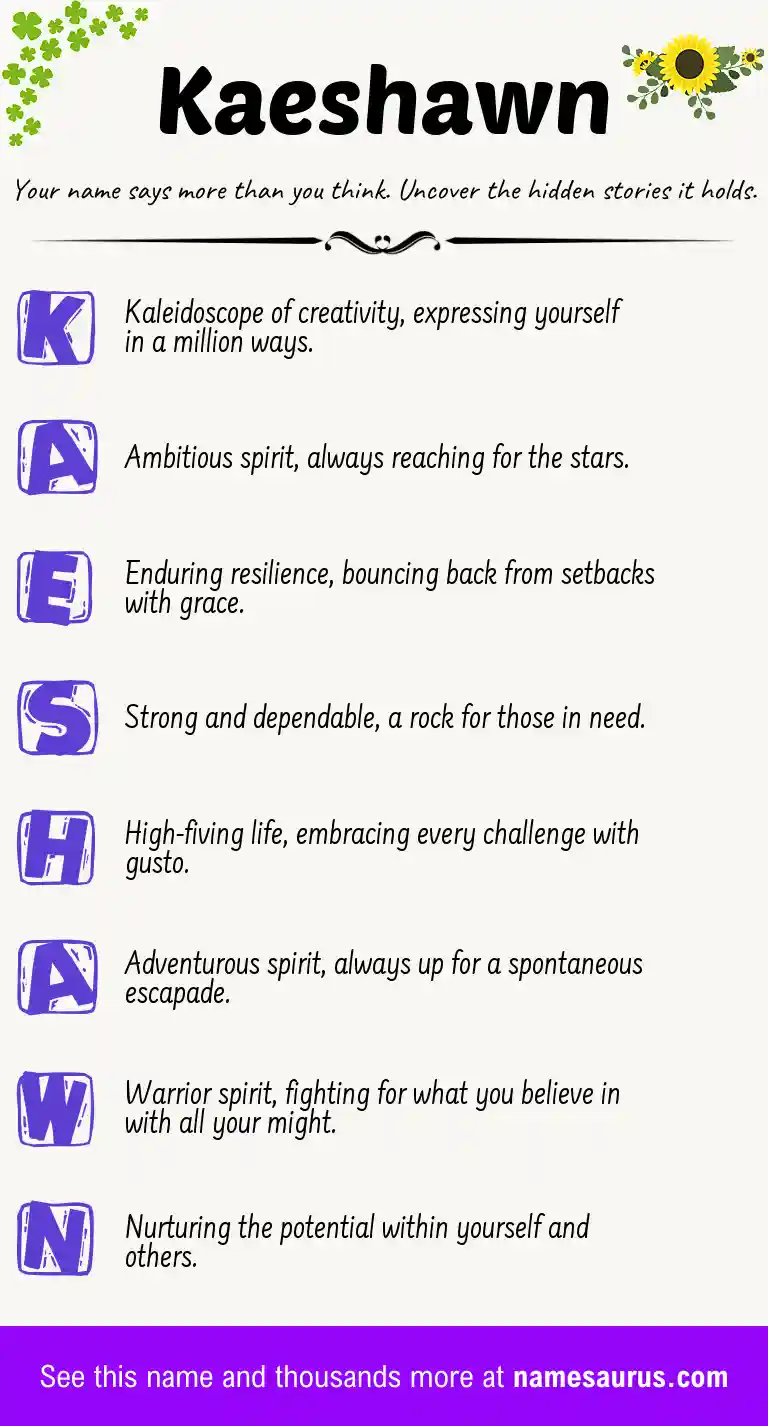 Acrostic poem about Kaeshawn.