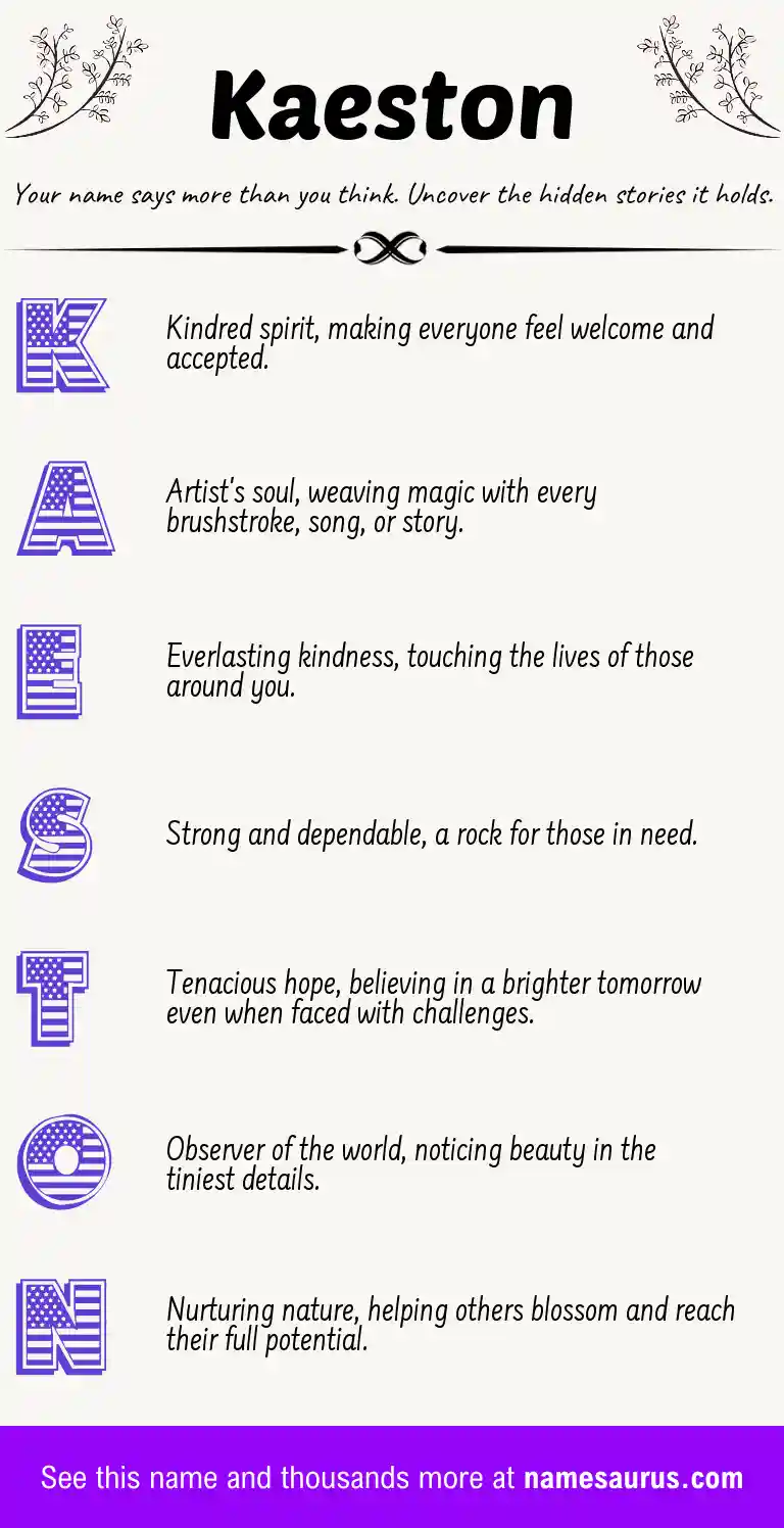 Acrostic poem about Kaeston.