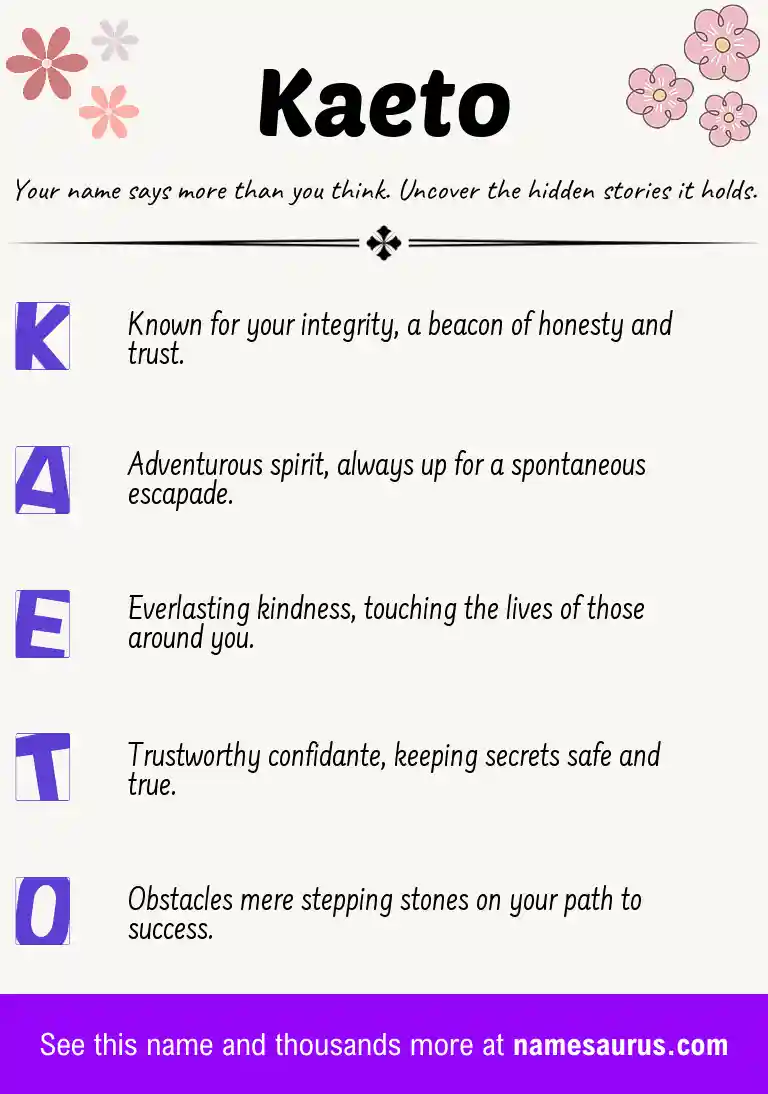Acrostic poem about Kaeto.