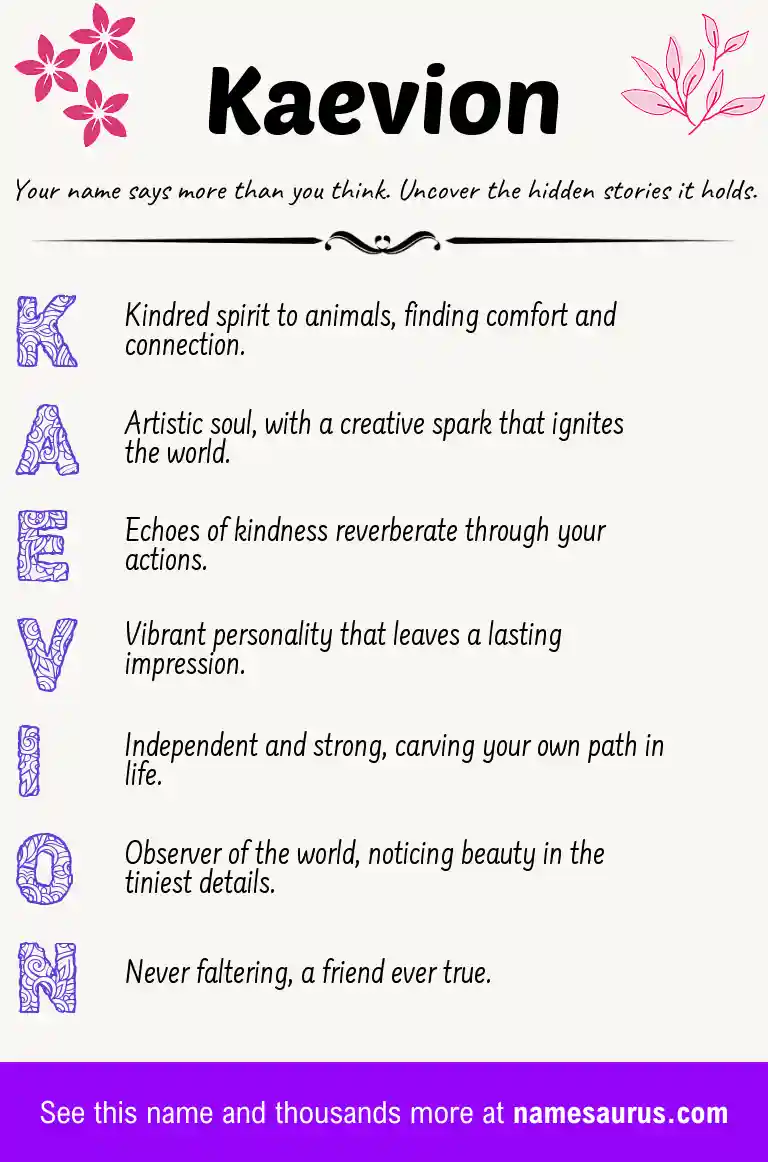 Acrostic poem about Kaevion.
