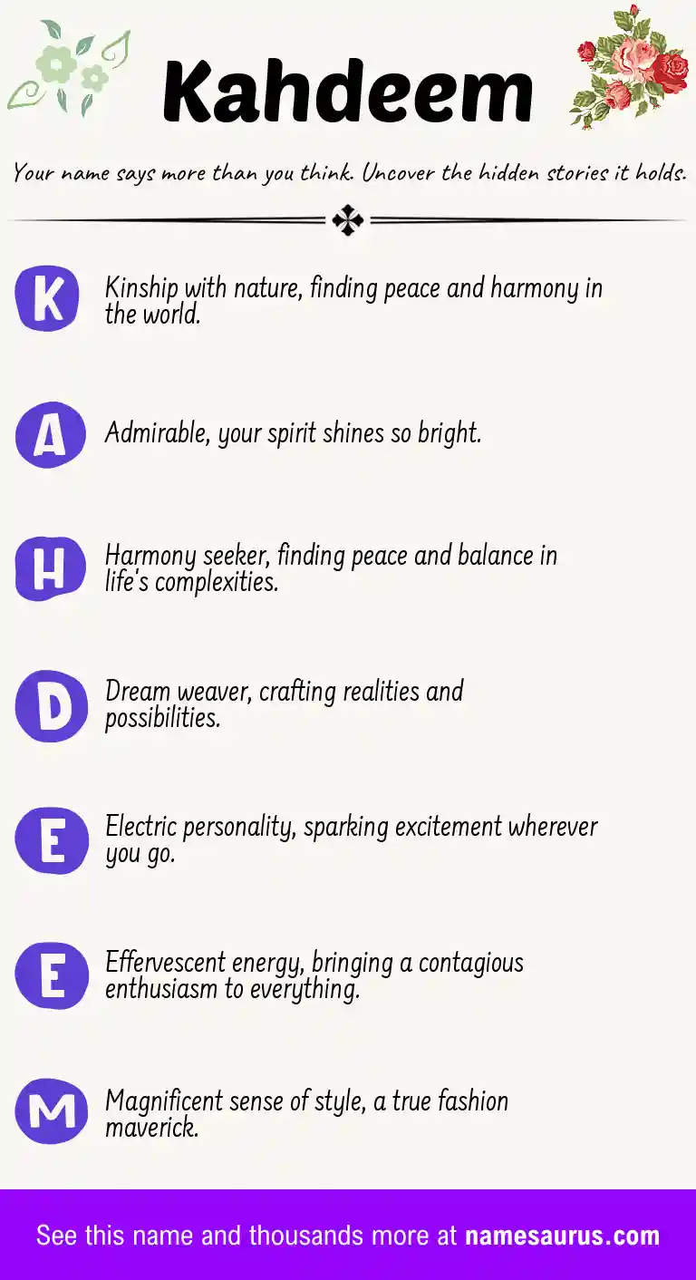 Acrostic poem about Kahdeem.