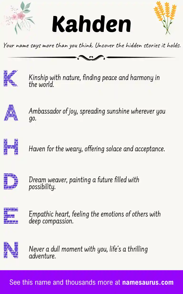 Acrostic poem about Kahden.