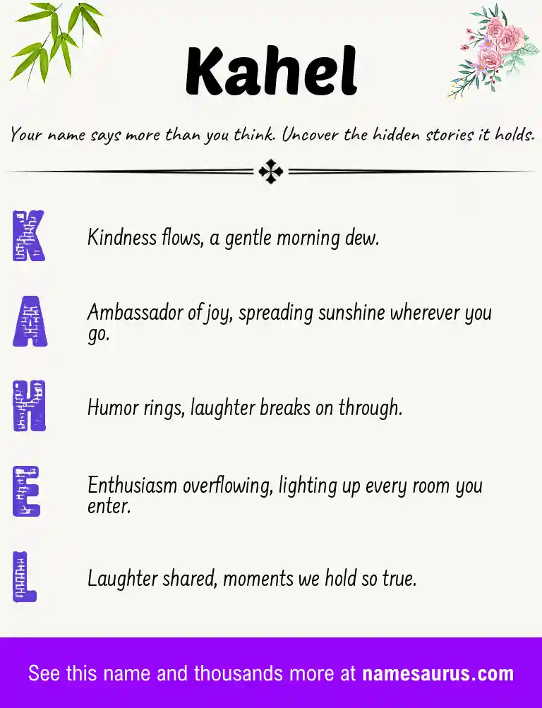 Acrostic poem about Kahel.
