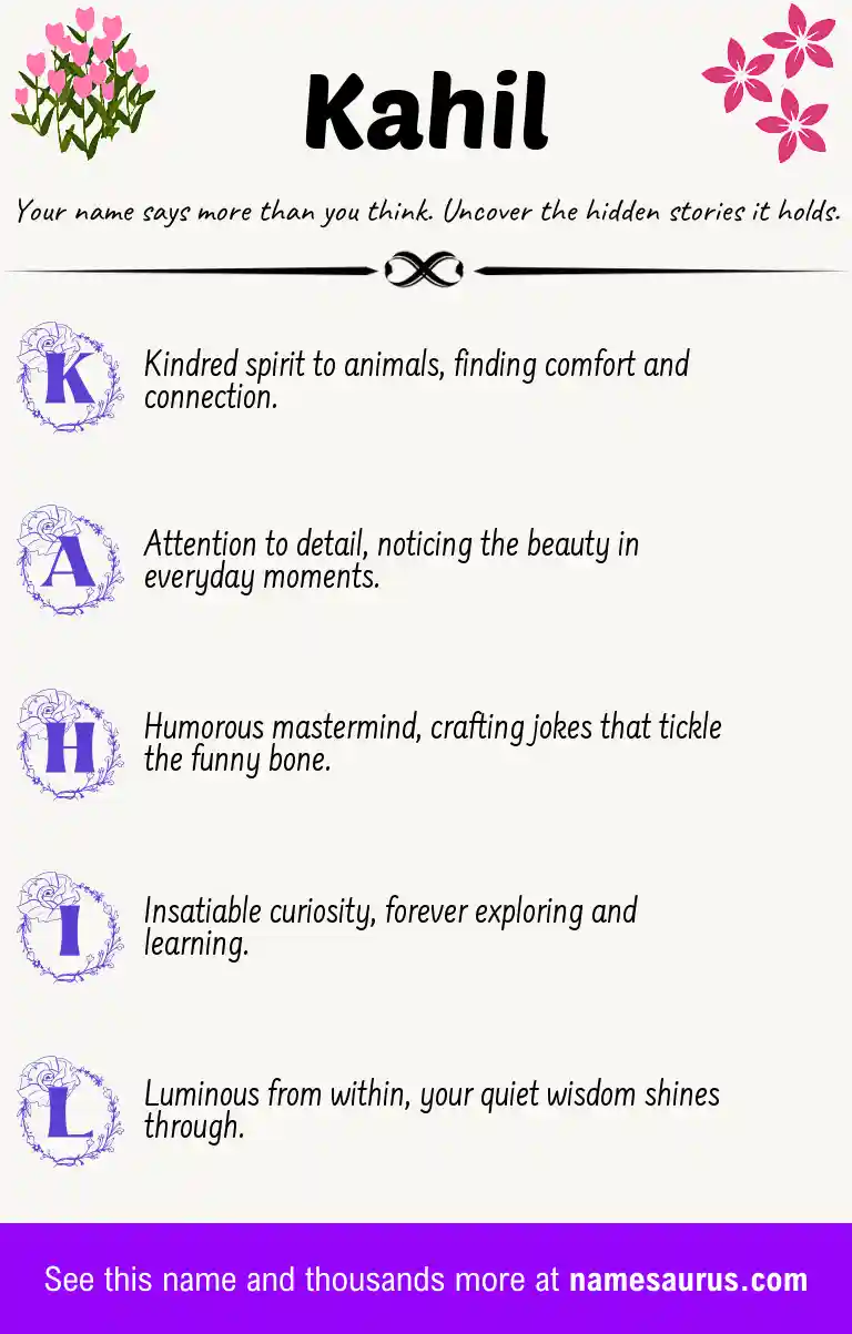 Acrostic poem about Kahil.
