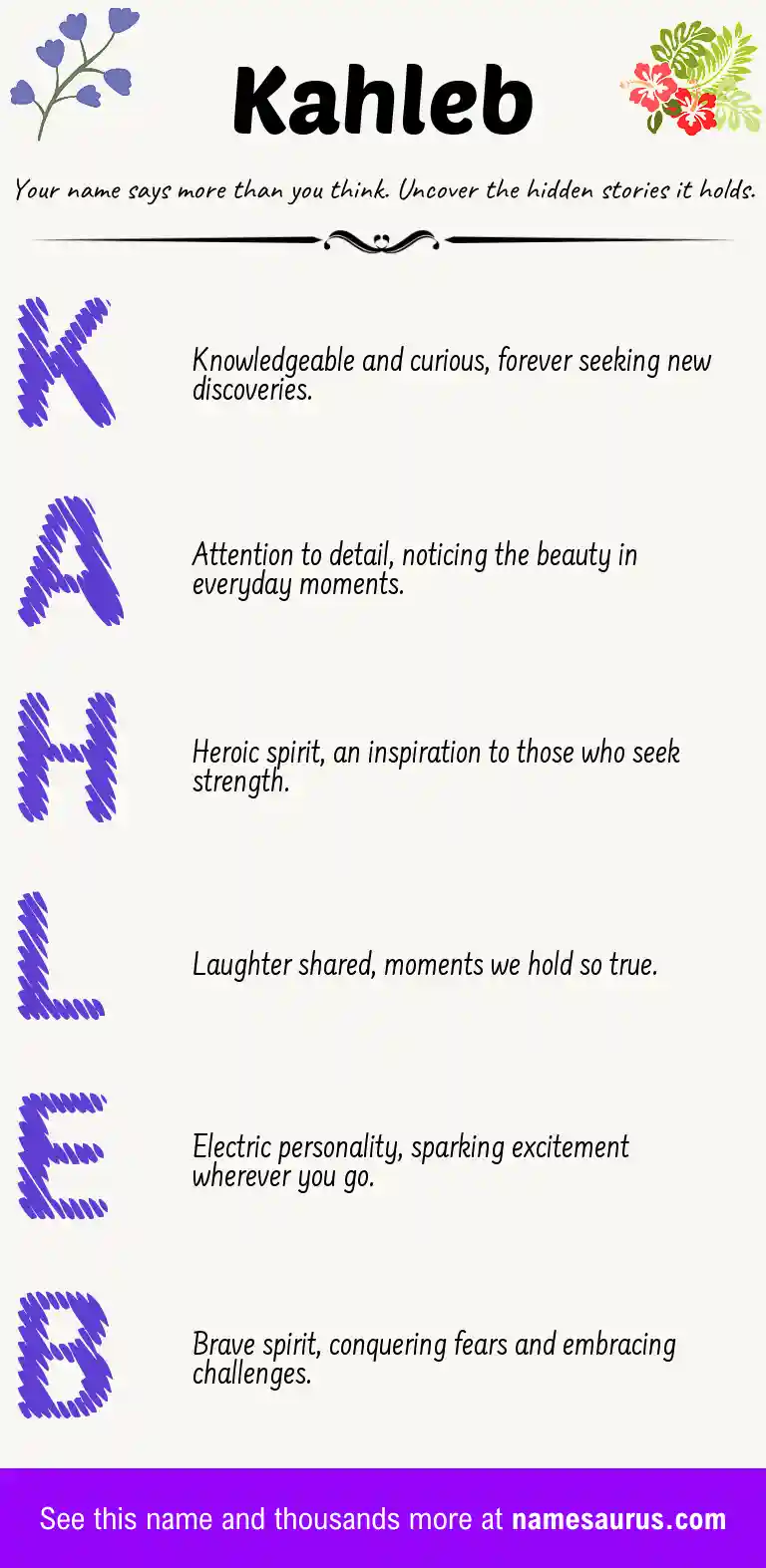 Acrostic poem about Kahleb.