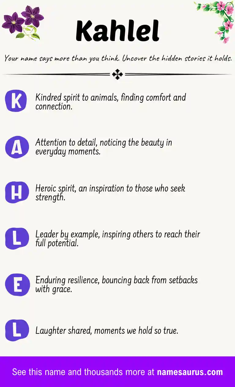 Acrostic poem about Kahlel.