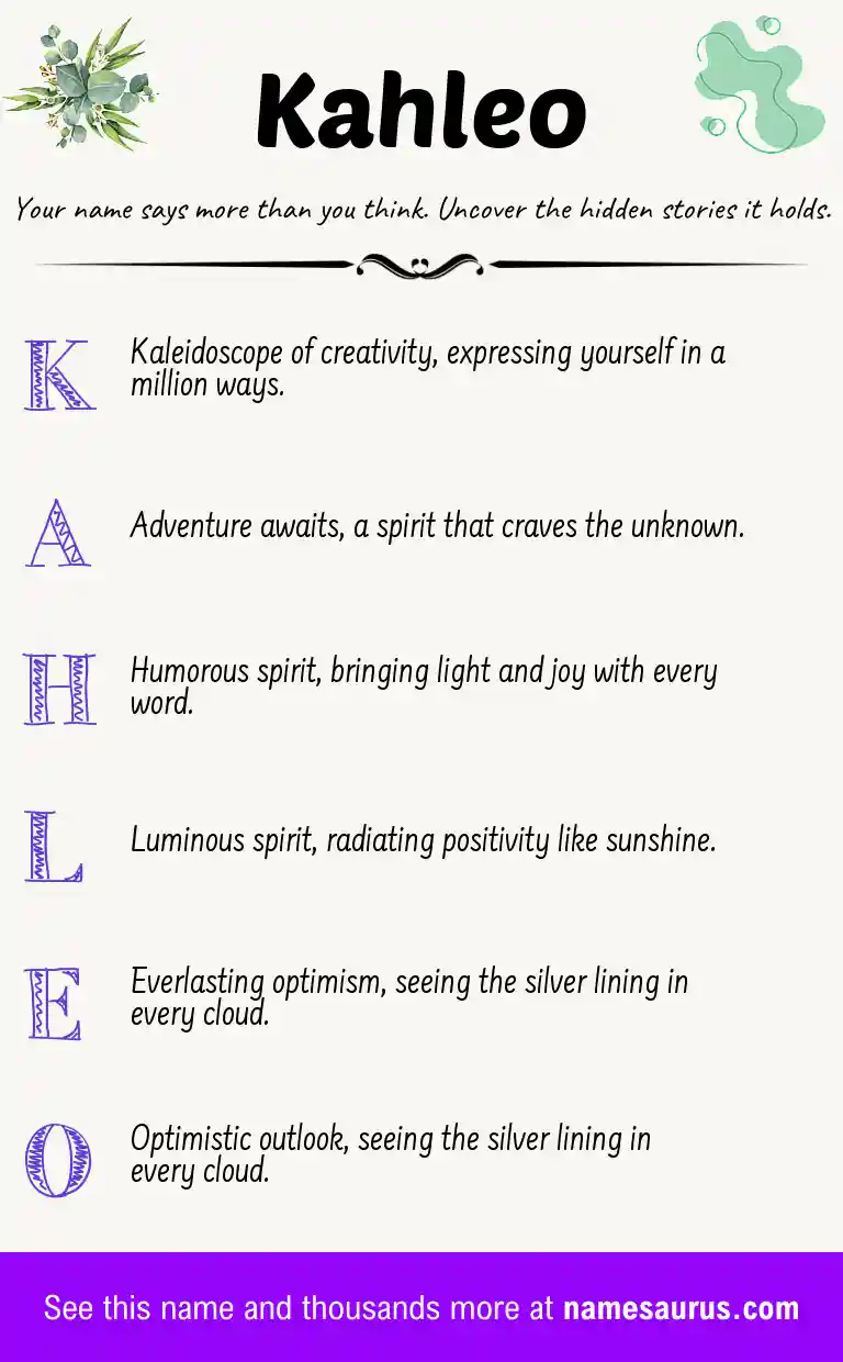 Acrostic poem about Kahleo.