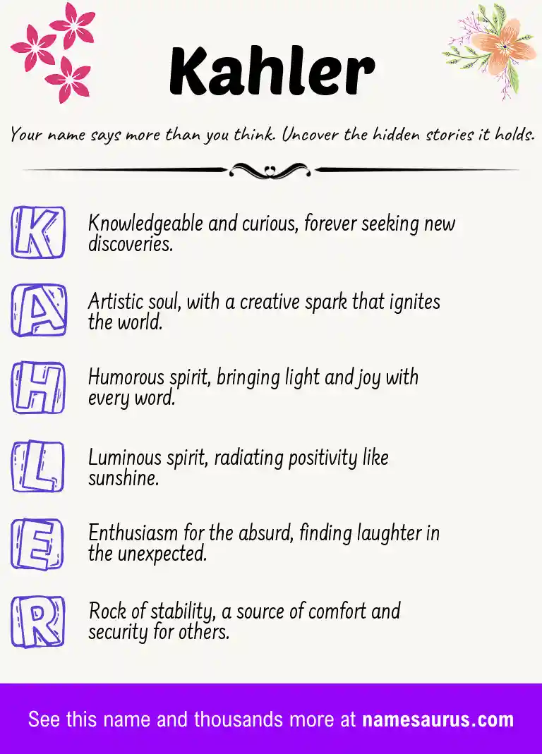 Acrostic poem about Kahler.