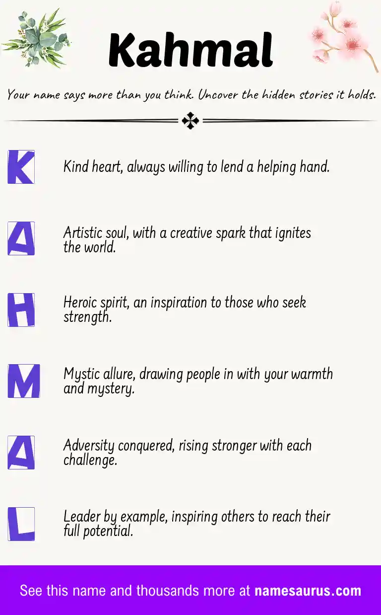 Acrostic poem about Kahmal.