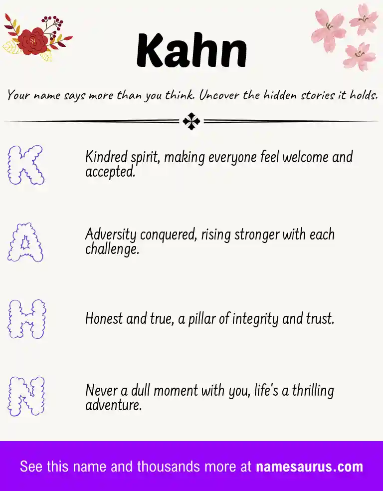 Acrostic poem about Kahn.