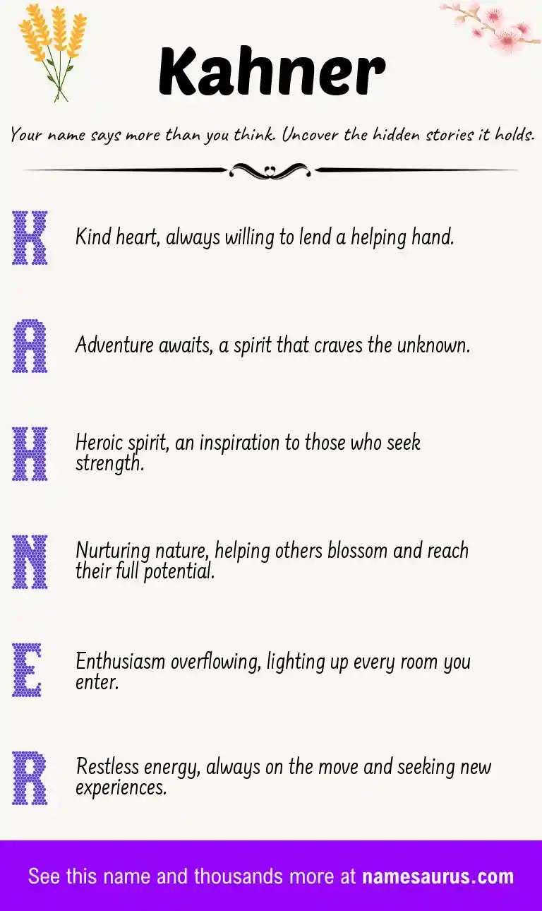 Acrostic poem about Kahner.