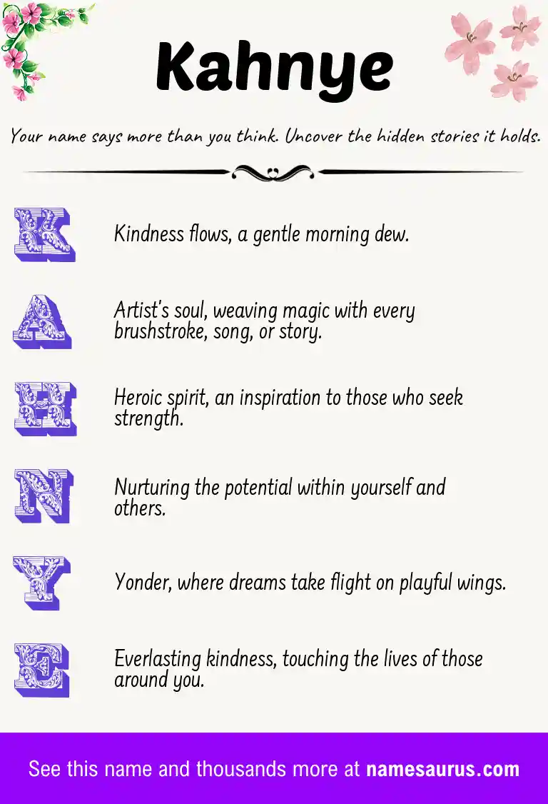 Acrostic poem about Kahnye.