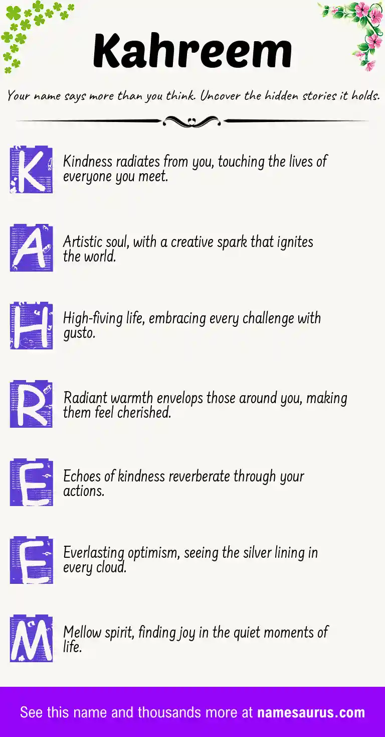 Acrostic poem about Kahreem.
