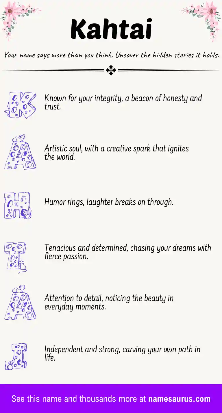 Acrostic poem about Kahtai.
