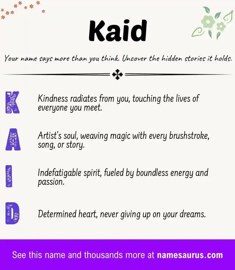 Acrostic poem about Kaid.