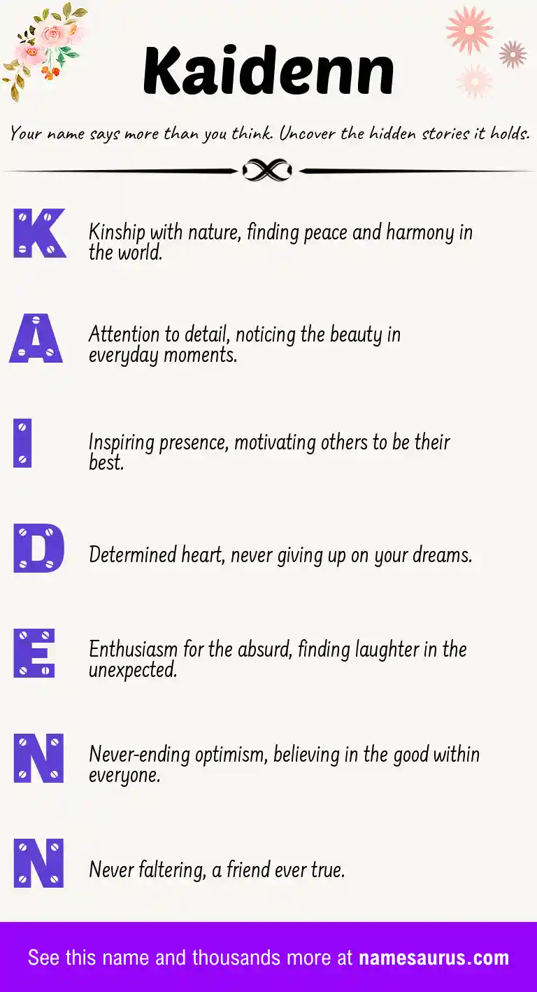 Acrostic poem about Kaidenn.