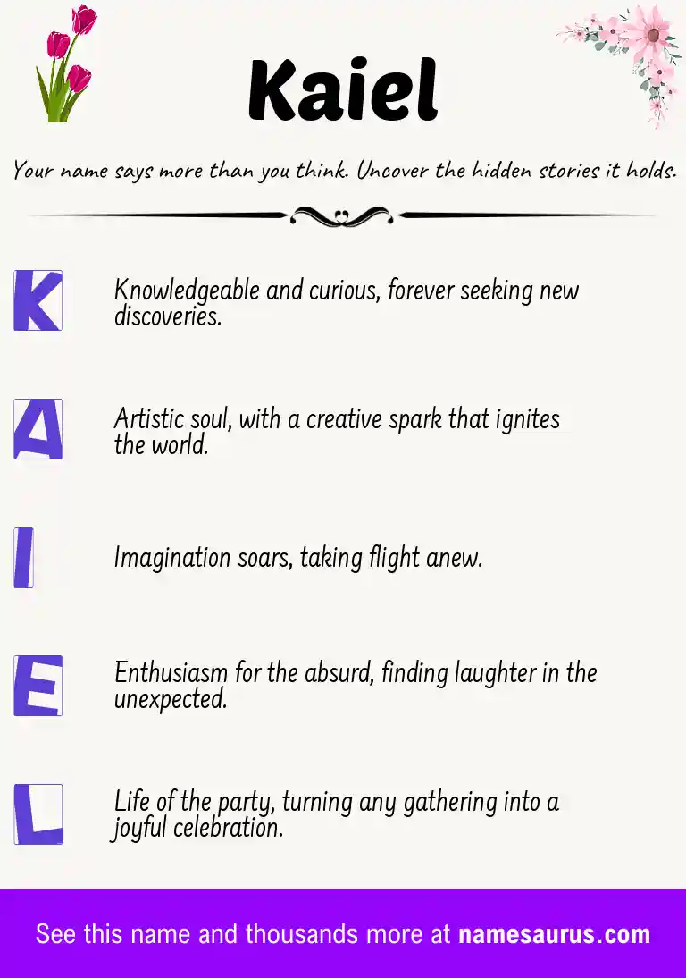 Acrostic poem about Kaiel.
