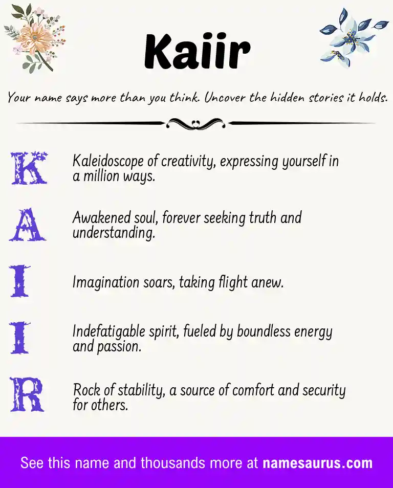 Acrostic poem about Kaiir.
