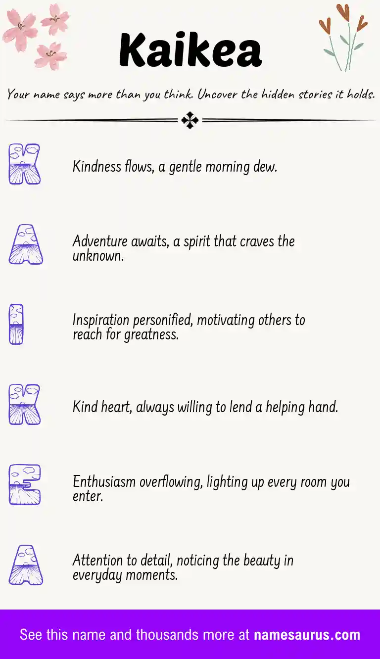 Acrostic poem about Kaikea.