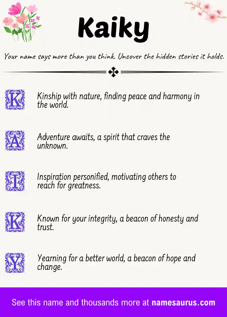 Acrostic poem about Kaiky.
