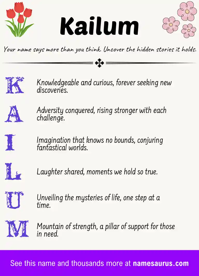 Acrostic poem about Kailum.