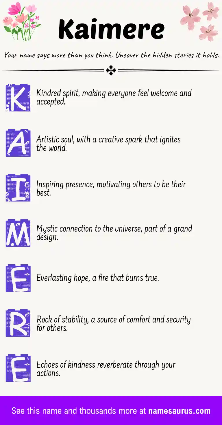 Acrostic poem about Kaimere.