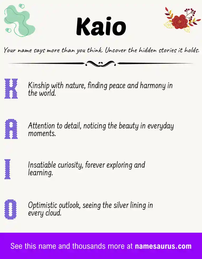 Acrostic poem about Kaio.