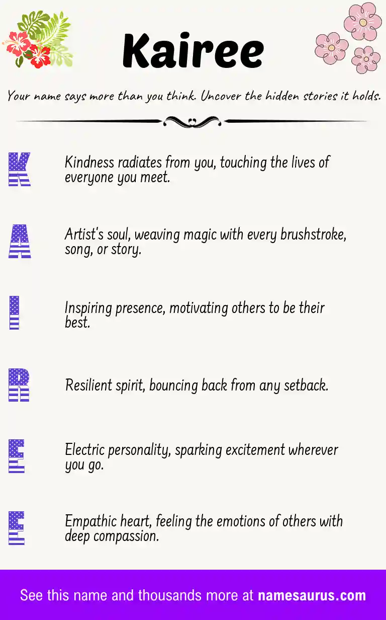 Acrostic poem about Kairee.