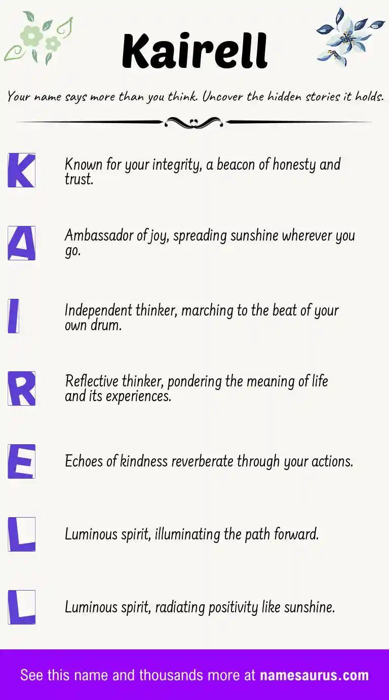 Acrostic poem about Kairell.