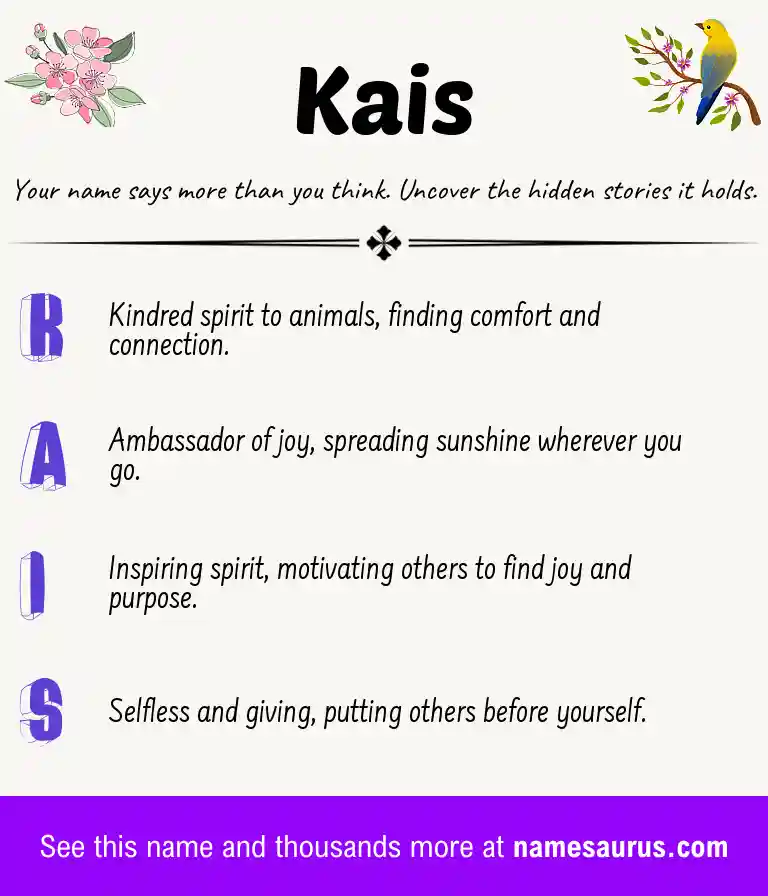 Acrostic poem about Kais.