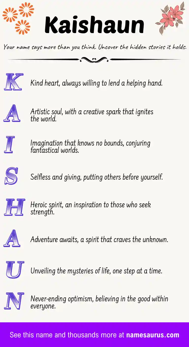 Acrostic poem about Kaishaun.
