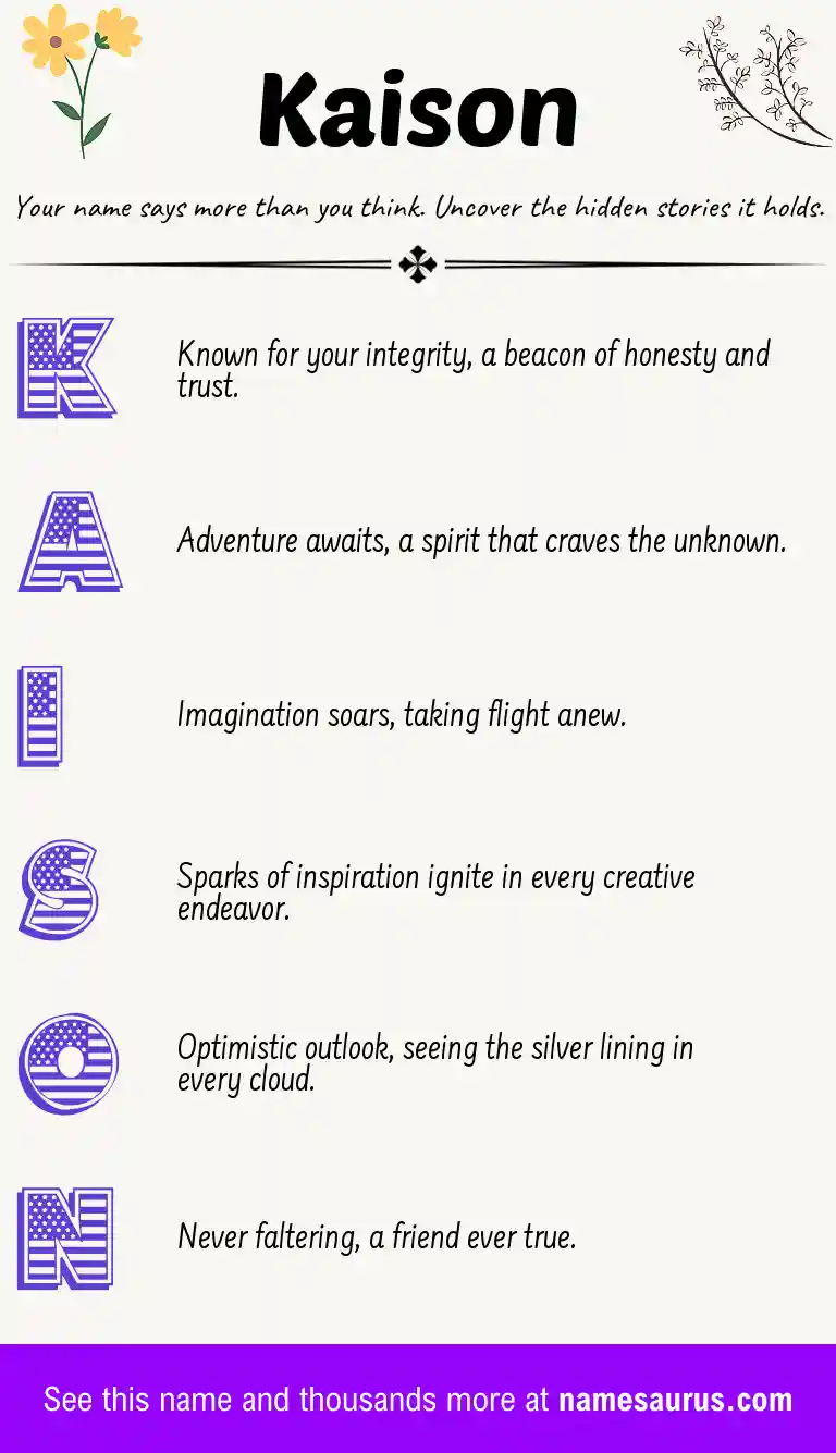 Acrostic poem about Kaison.