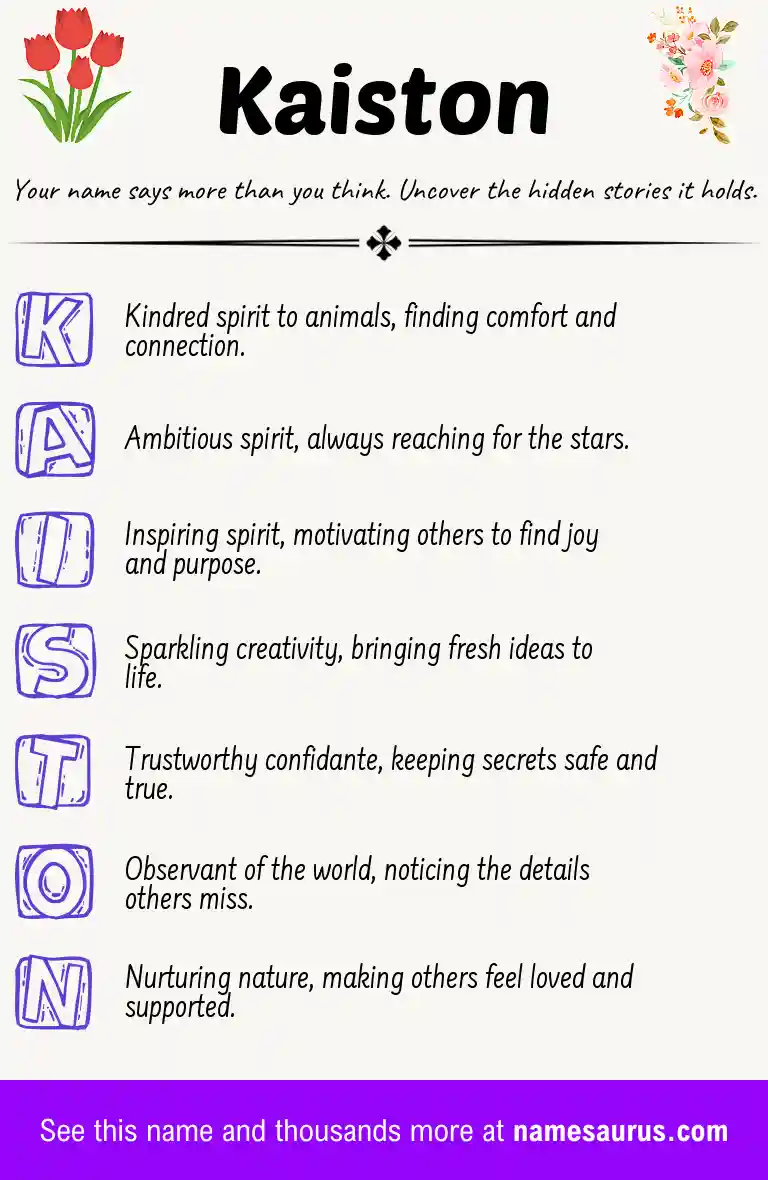 Acrostic poem about Kaiston.