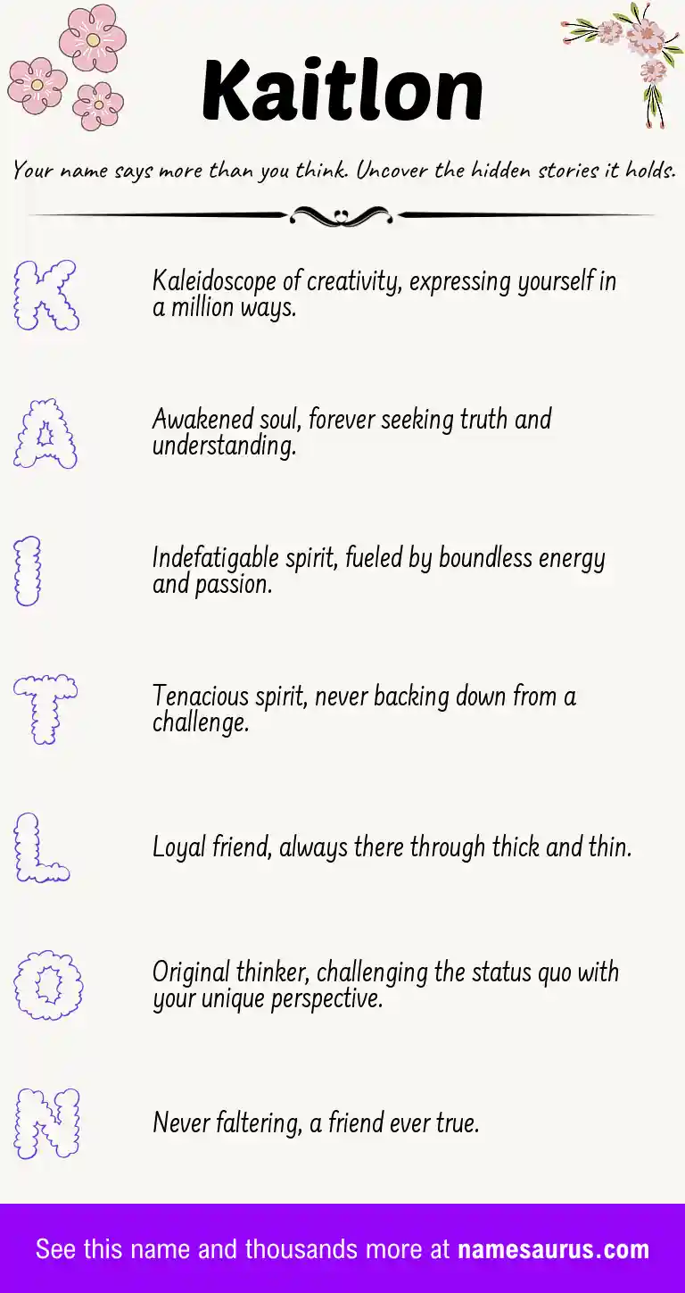 Acrostic poem about Kaitlon.