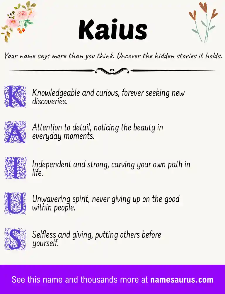 Acrostic poem about Kaius.