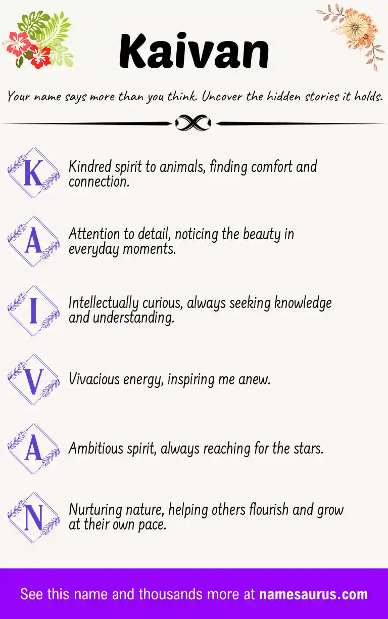 Acrostic poem about Kaivan.
