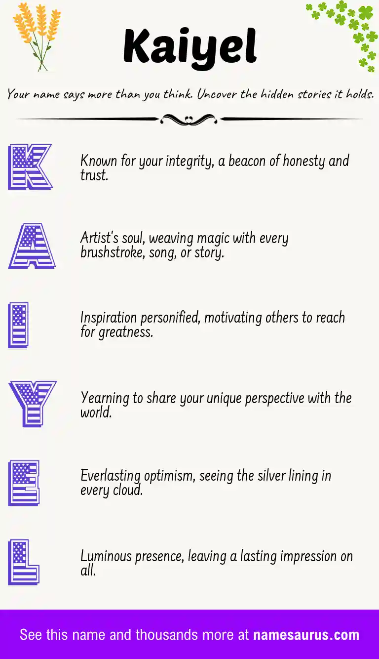 Acrostic poem about Kaiyel.