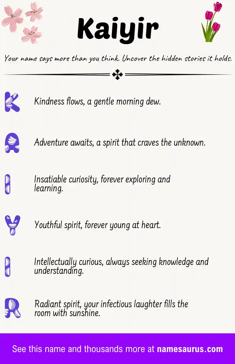 Acrostic poem about Kaiyir.