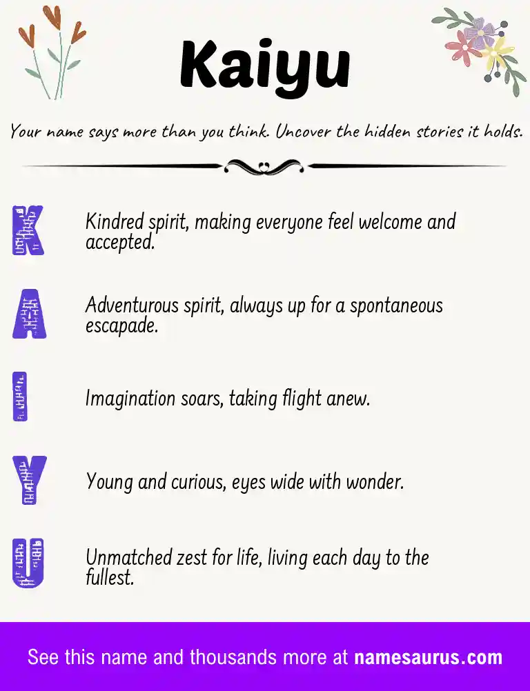 Acrostic poem about Kaiyu.