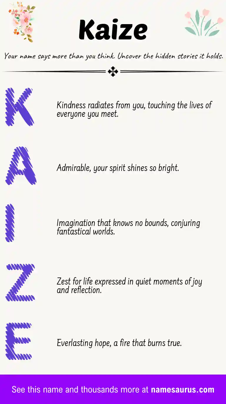 Acrostic poem about Kaize.