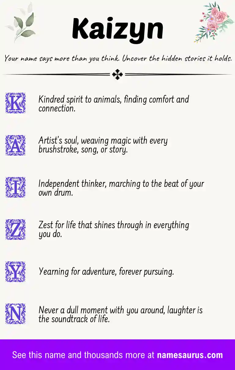 Acrostic poem about Kaizyn.