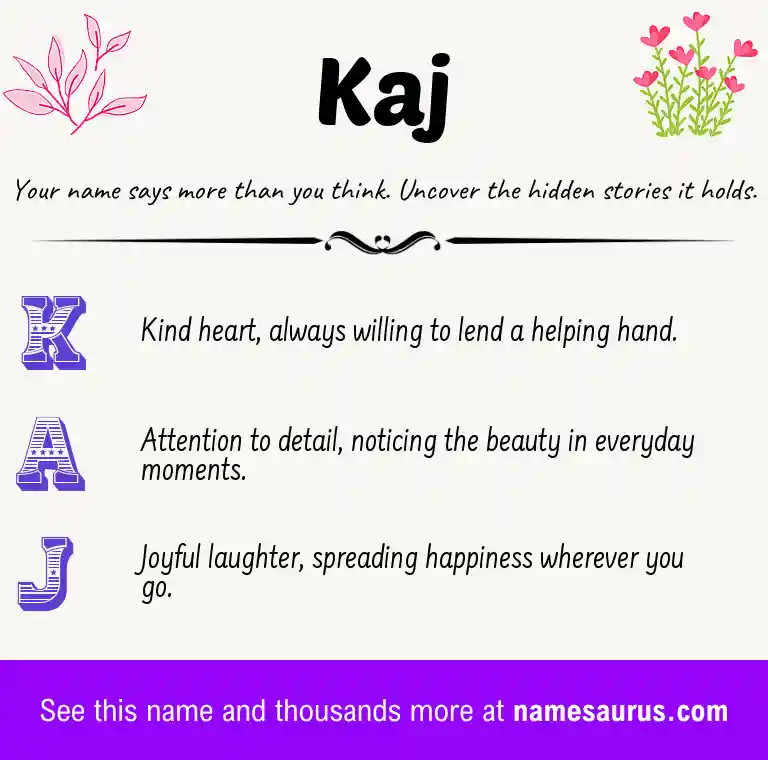 Acrostic poem about Kaj.
