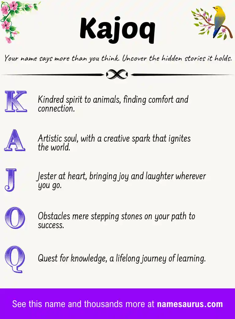 Acrostic poem about Kajoq.