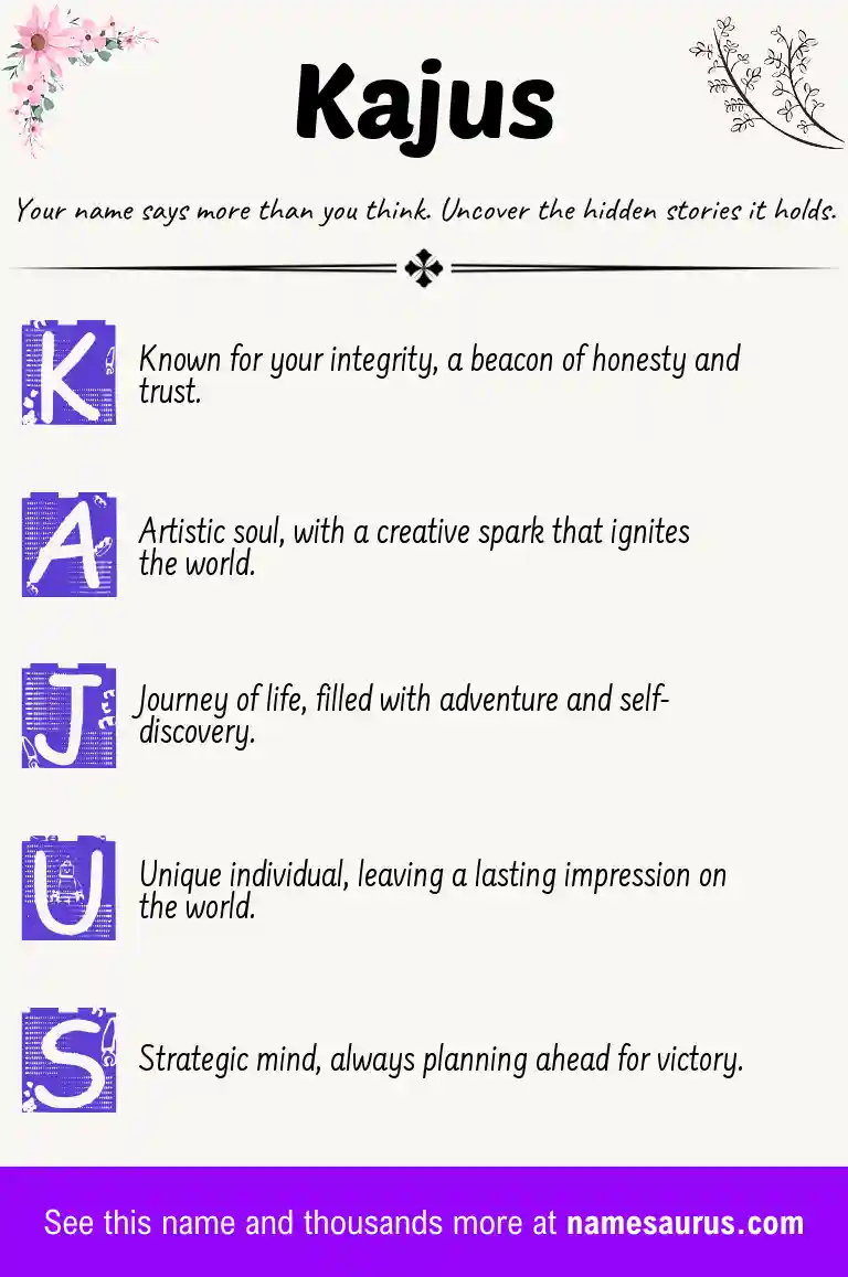 Acrostic poem about Kajus.
