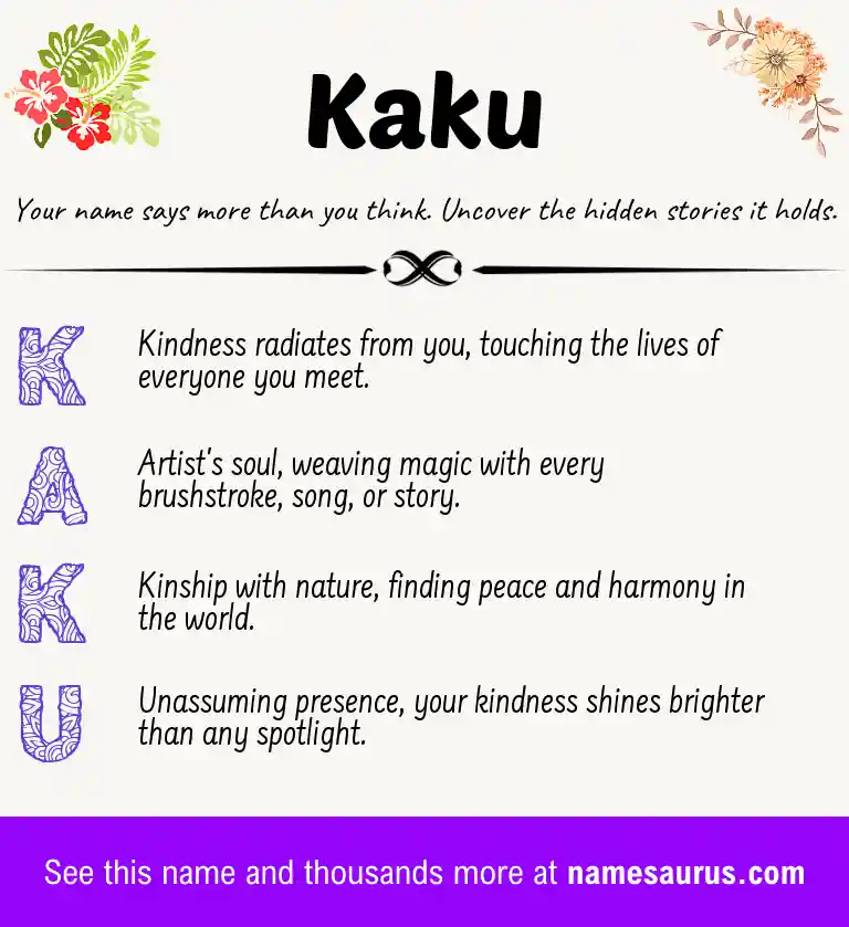 Acrostic poem about Kaku.